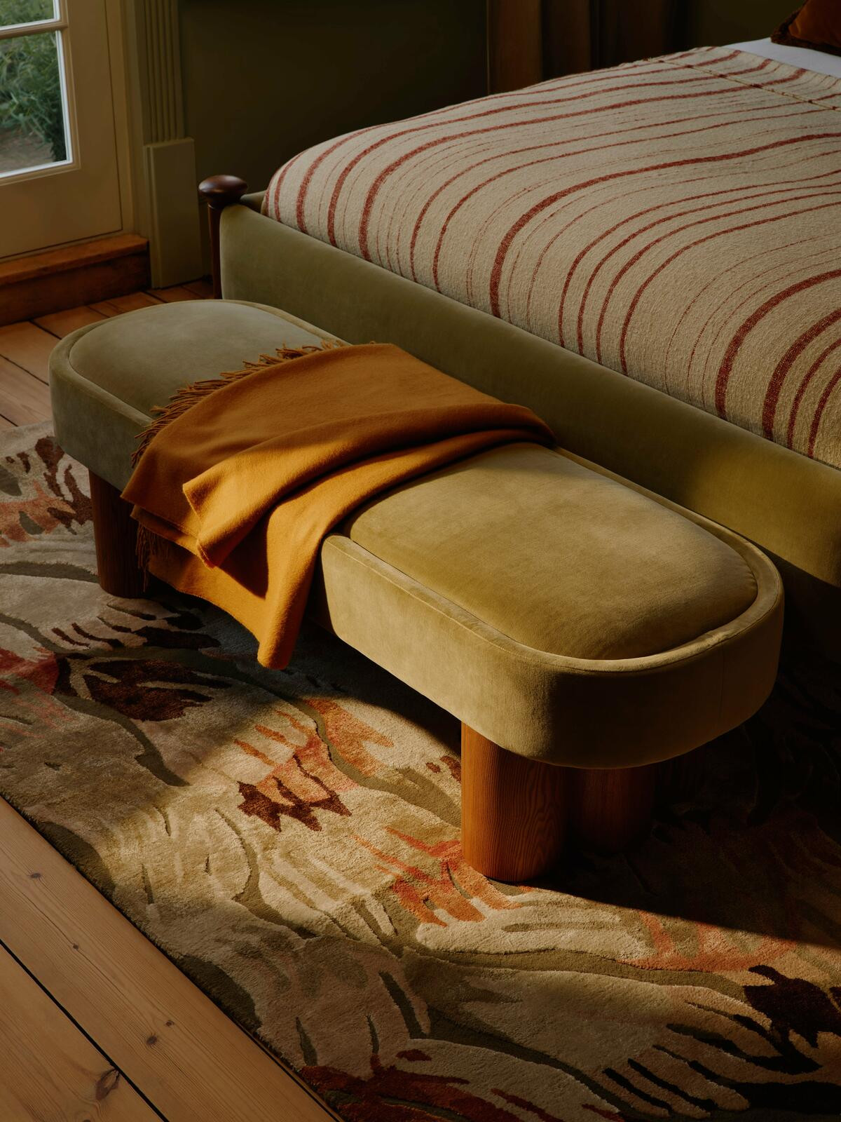 Nieve Bench, Velvet, Lichen, US - Soho Home | Soho Home Ltd