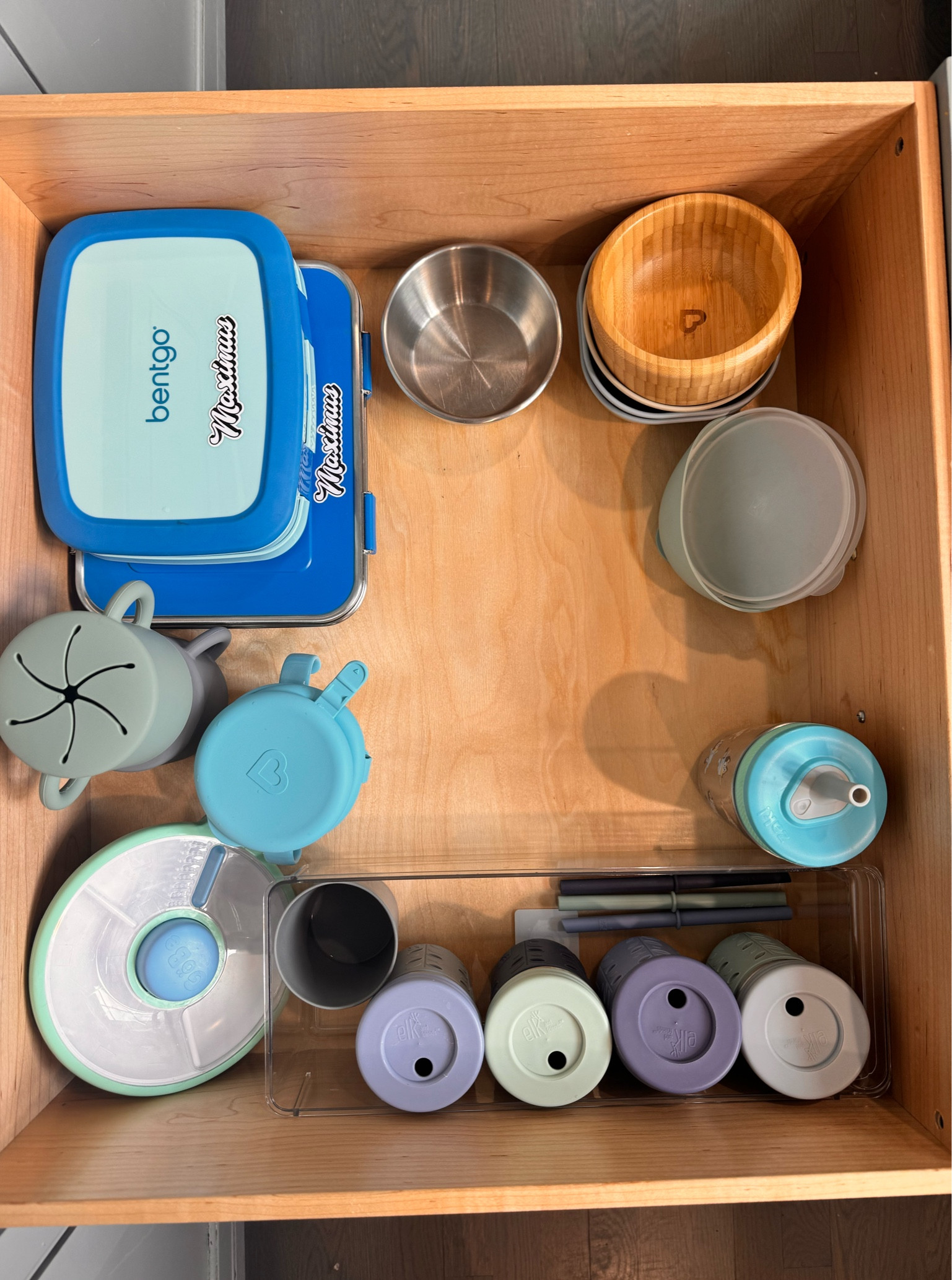 Toddler drawer in the kitchen, needs a few upgrades but these are the essentials we love right now!