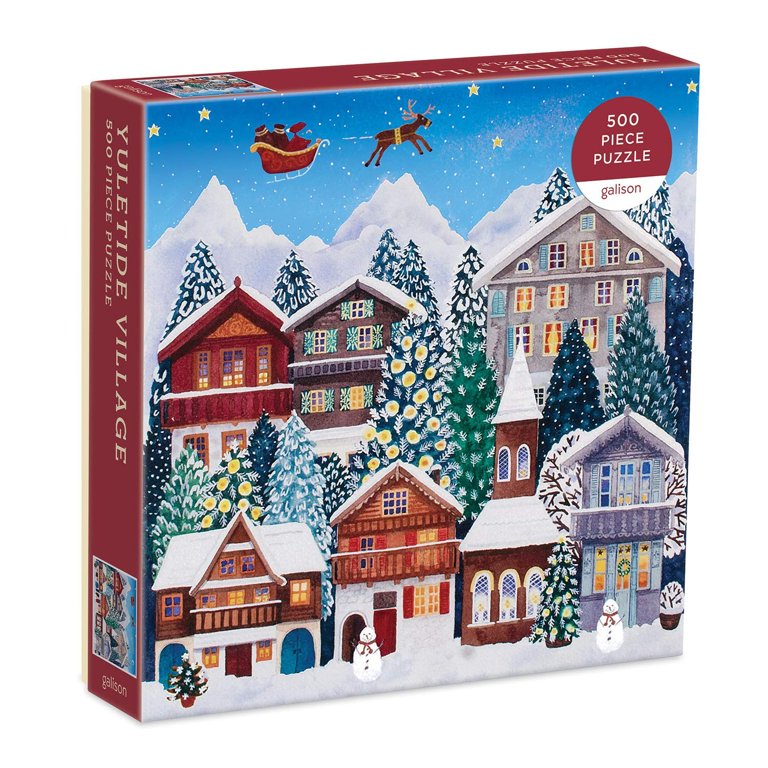 Galison Yuletide Village 500 Piece Puzzle from Galison - Featuring Colorful and Charming Illustra... | Amazon (US)
