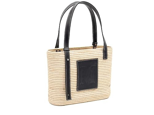 FRENCH BASKET luxury raffia bag with leather handles, beach bag, straw bag, summer bag | Amazon (US)