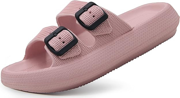 Weweya Sandals for Women and Men - Pillow Slippers - Double Buckle Adjustable Slides - EVA Flat S... | Amazon (US)