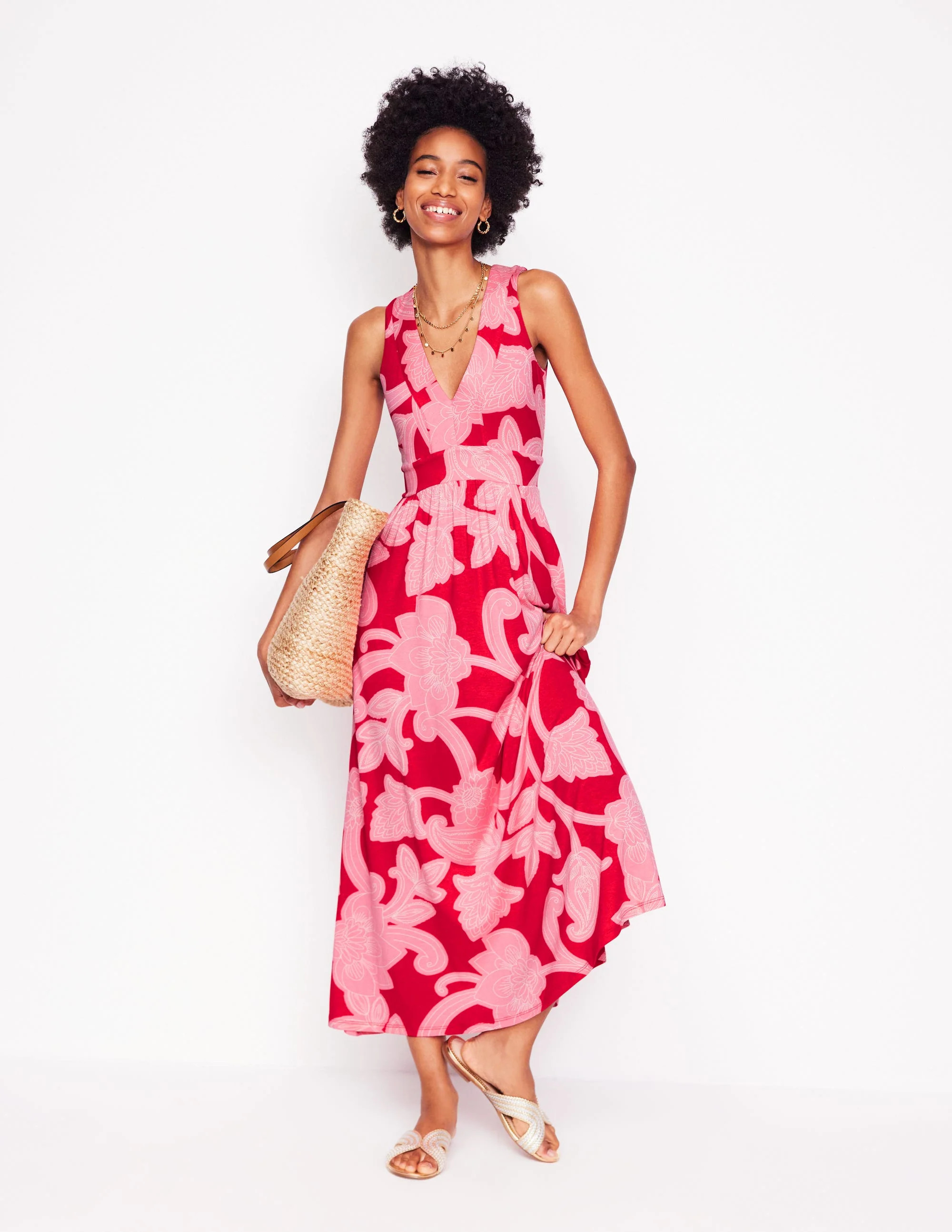Olympia Jersey Maxi Dress-Poppy Red, Paisley Whirl | Boden (US)