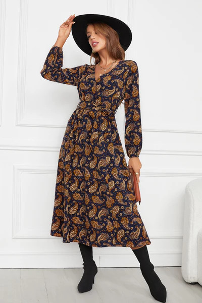 Raelynn Paisley Print A-Line Maxi Dress | Cupshe US