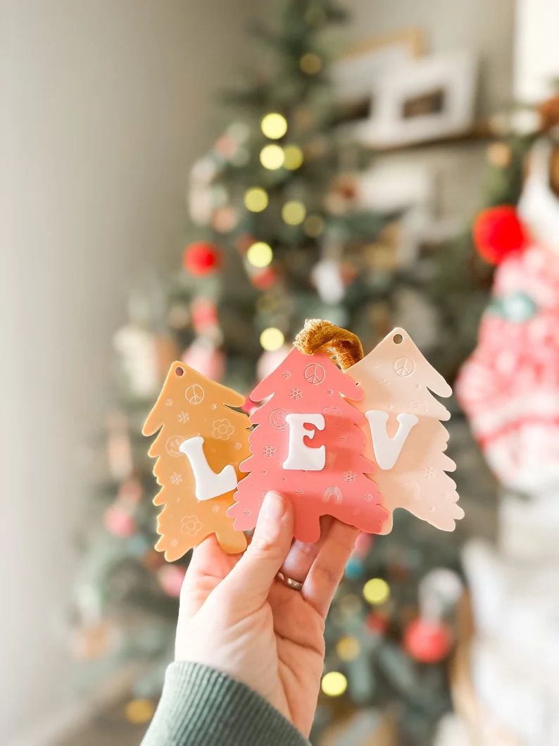 Retro Tree Tag Retro Stocking Tag Christmas Stocking Tag Ornaments Gift Tag | Etsy (US)
