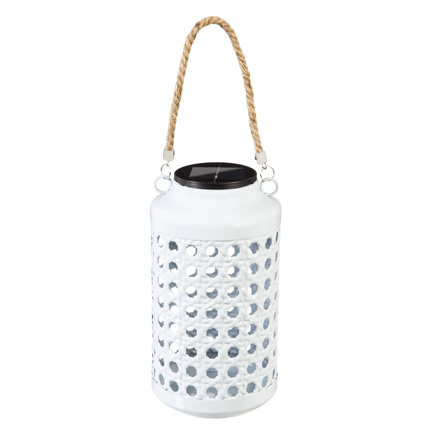 Evergreen Light-n-Motion Solar Metal Lantern, Aqua Wicker Pattern, 5.1'' x 15'' x 5.1'' inches. | Walmart (US)