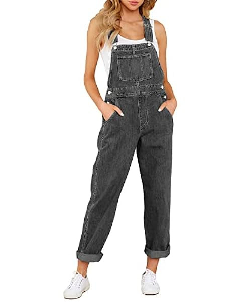 luvamia Women's Casual Stretch Adjustable Denim Bib Overalls Jeans Pants Jumpsuits | Amazon (US)
