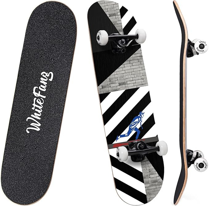 WhiteFang Skateboards for Beginners, Complete Skateboard 31 x 7.88, 7 Layer Canadian Maple Double... | Amazon (US)