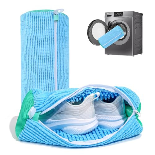 Shoe Washing Machine Bag: Laundry Shoe Bag for Washer and Dryer - 2pc Reusable Shoe Cleaning Bag for Sneaker Tennis Shoes Unstain Cleaner Kit (Blue 2pcs) | Amazon (US)