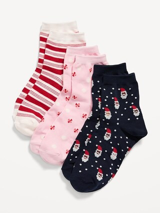 Novelty Quarter Crew Socks 3-Pack For Women | Old Navy (US)