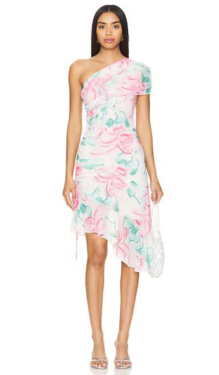 Cut Out Ruffle Mini Dress in Pink | Revolve Clothing (Global)