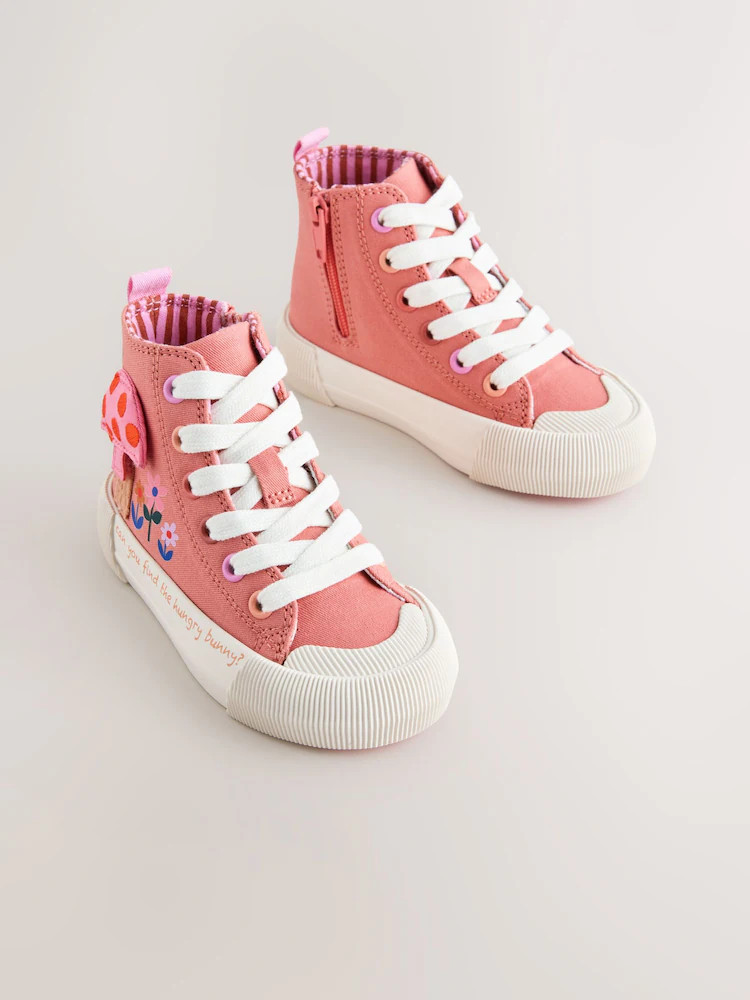 Coral Pink Interactive Standard Fit (F) High Top Trainers | Next US