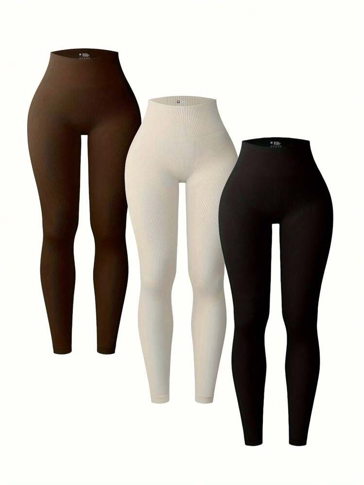 3pcs High Waist Tight Leggings, Sports Running Workout Fitness Yoga Pants For Women Gym | SHEIN