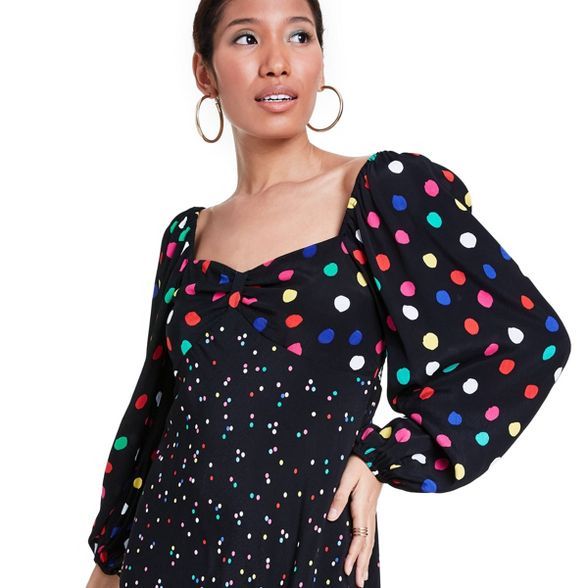Polka Dot Long Sleeve Swing Dress - RIXO for Target Black | Target