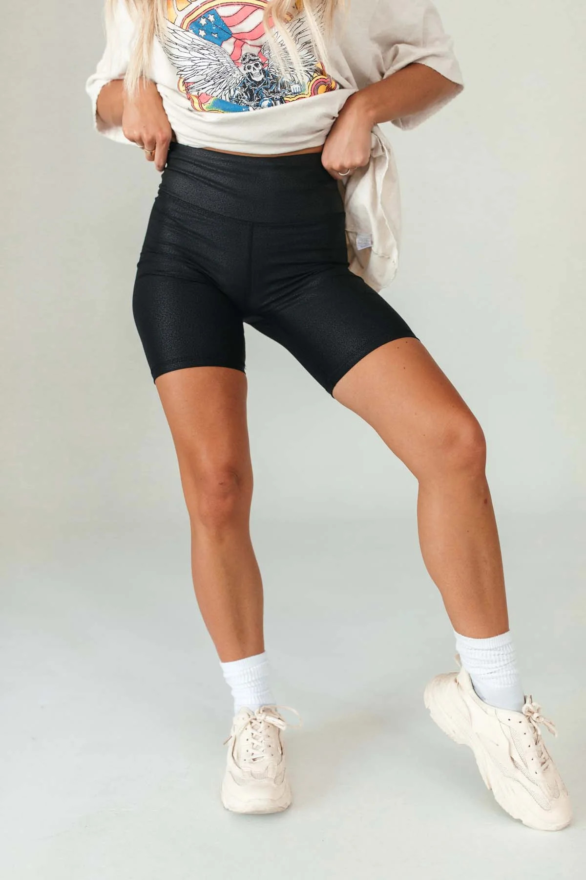 RESTOCK - Delaney Faux Leather Biker Shorts | The Post
