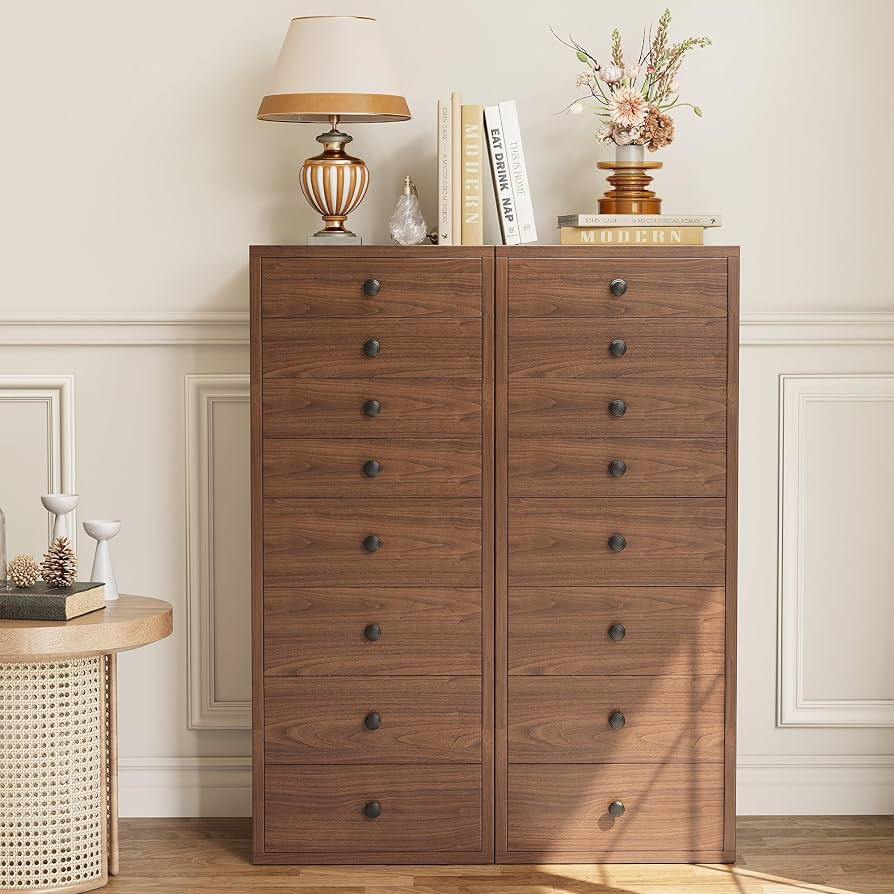 LIKIMIO Tall Dresser, Small Dressers with 8 Storage Drawers, Chest of Drawers for Organizing, Tal... | Amazon (US)