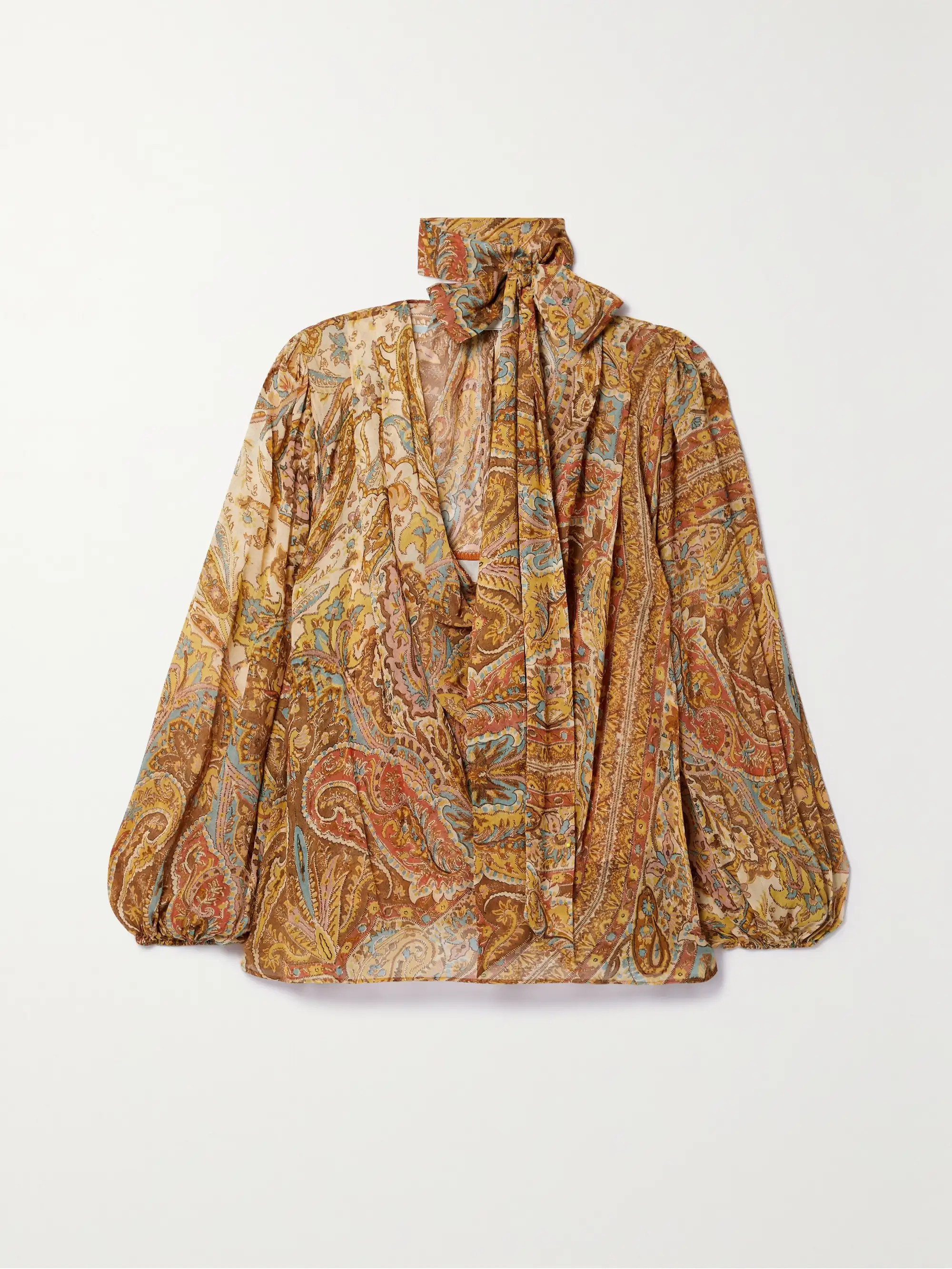 Billow pussy-bow printed crepe de chine blouse | NET-A-PORTER (US)