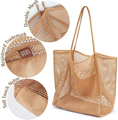 HOXIS Mesh Beach Tote Womens Shoulder Handbag | Amazon (US)