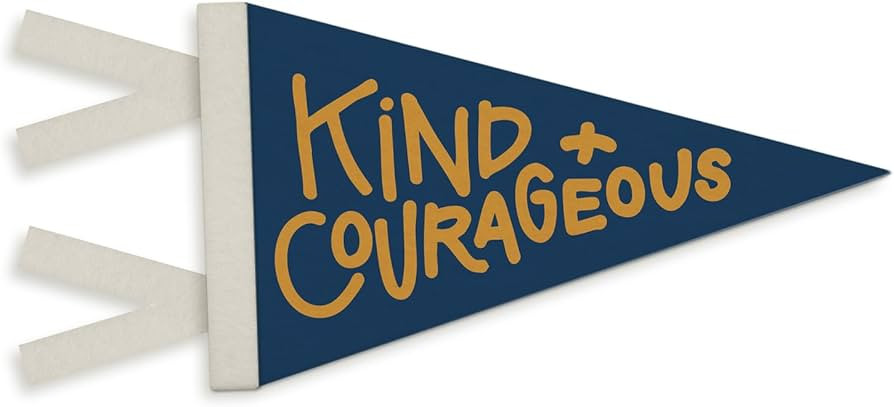 Boys Room Decor, Kind and Courageous Christian Pennant Felt Banner Flag, Inspirational Bible Vers... | Amazon (US)