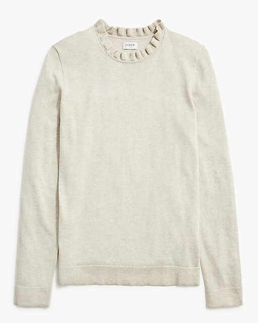 Cotton ruffleneck sweater | J.Crew Factory