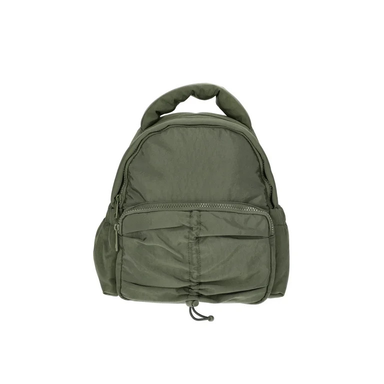 No Boundaries Women’s Hands Free Puffy Mini Backpack, Olive | Walmart (US)