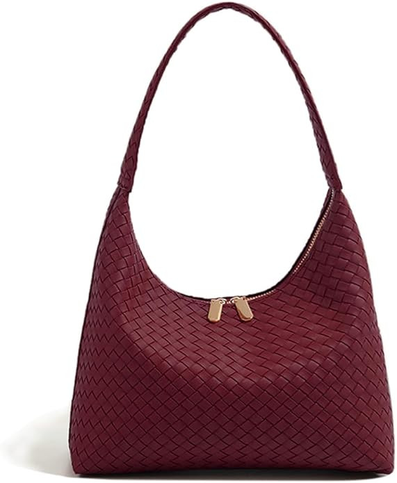 Leather Hobo Bags for Women Small Soft Shoulder Purse Slouchy Tote Handbags with Double Zipper De... | Amazon (US)