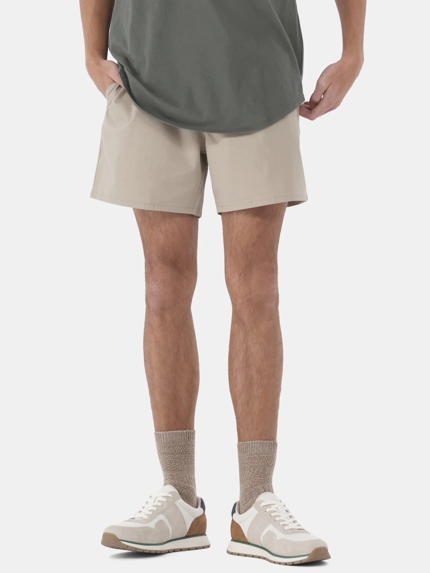 No Boundaries Men's & Big Men's Cotton Twill 6" Shorts, Sizes XS-5XL | Walmart (US)
