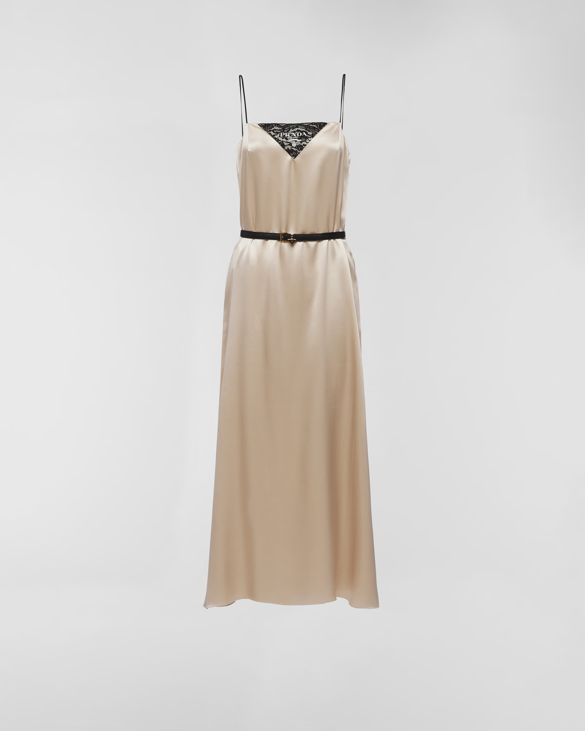 Satin crepe slip dress | Prada US