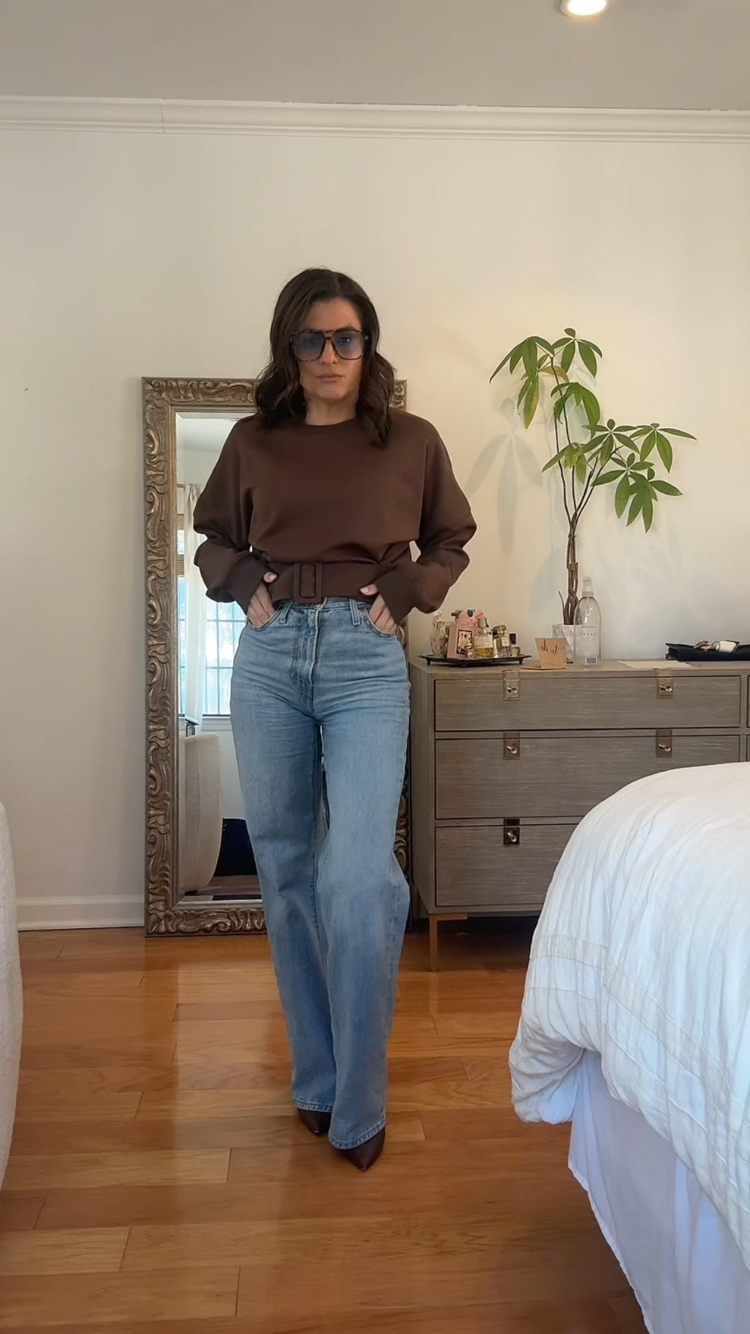 Sweatshirt and jeans dressed up 