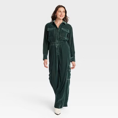 Women's Long Sleeve Velvet Cargo Jumpsuit - Universal Thread™ | Target