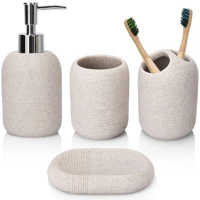 Bathroom Accessory Set, Decor Accessories Sets Complete With Soap Dispenser, Toothbrush Holder, Bathroom Tumbler, Soap Dish For Vanity Countertop Acce | Wayfair North America