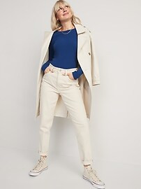 Plush Long-Sleeve Rib-Knit Slim-Fit T-Shirt for Women | Old Navy (US)