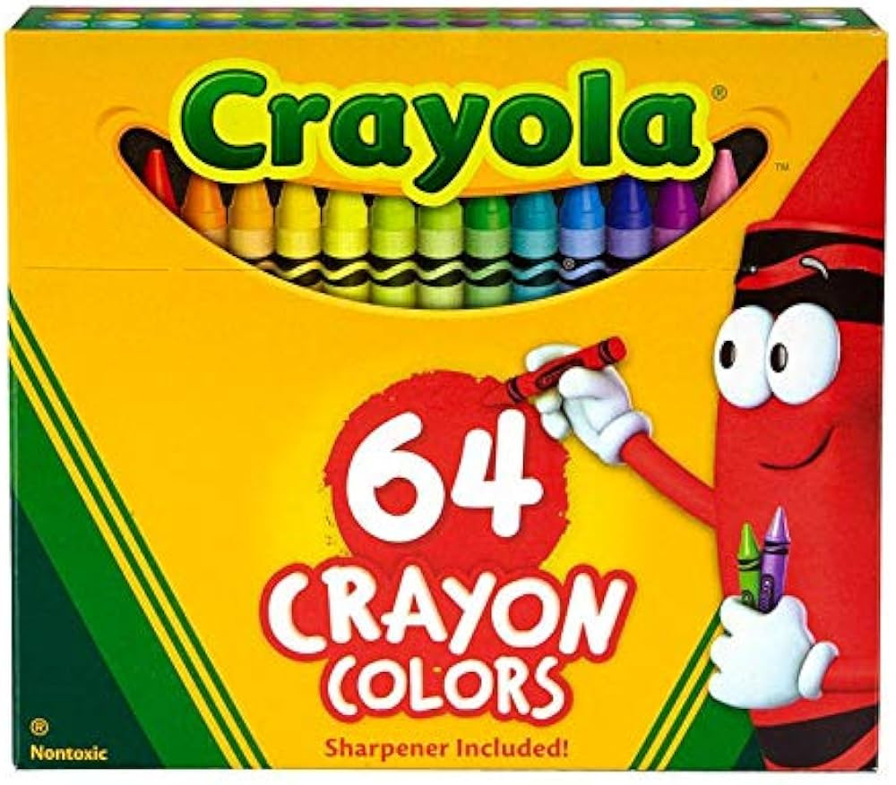 Crayola Crayon Set, 3-5/8", Permanent/Waterproof, 64/BX, Assorted, Sold as 1 Box | Amazon (US)