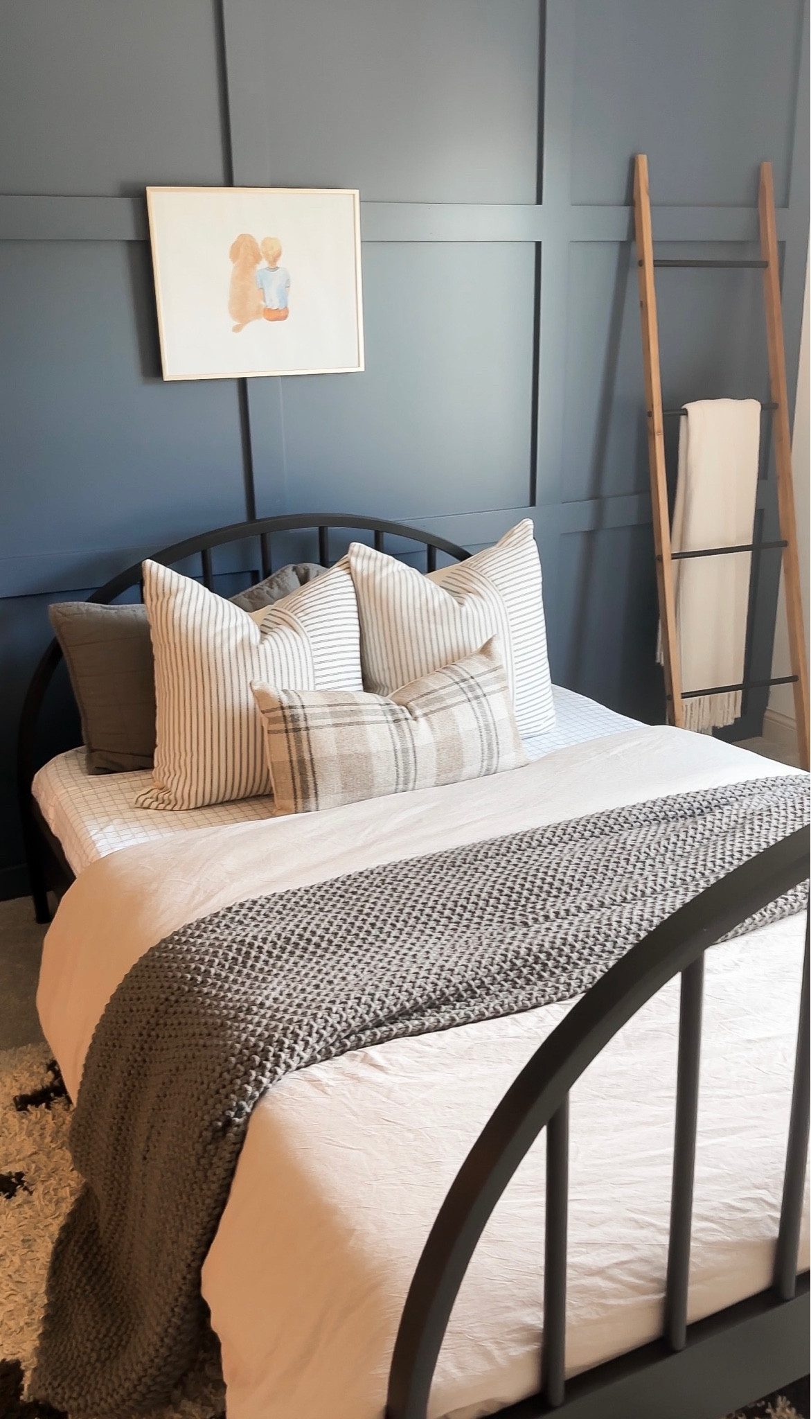 New big boy bedding! 

Full size bed
24X24 shams
14x26 lumbar

Boy bedroom, big boy bed, plaid pillows, knit throw blanket, blanket ladder, dog art, big boy bed bedding 

#LTKsalealert #LTKkids #LTKhome