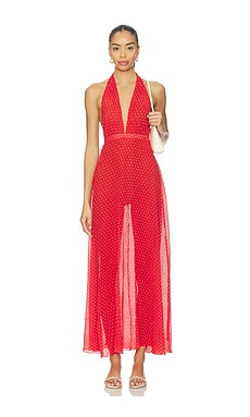 LIONESS District Maxi Dress in Tomato Polka from Revolve.com | Revolve Clothing (Global)