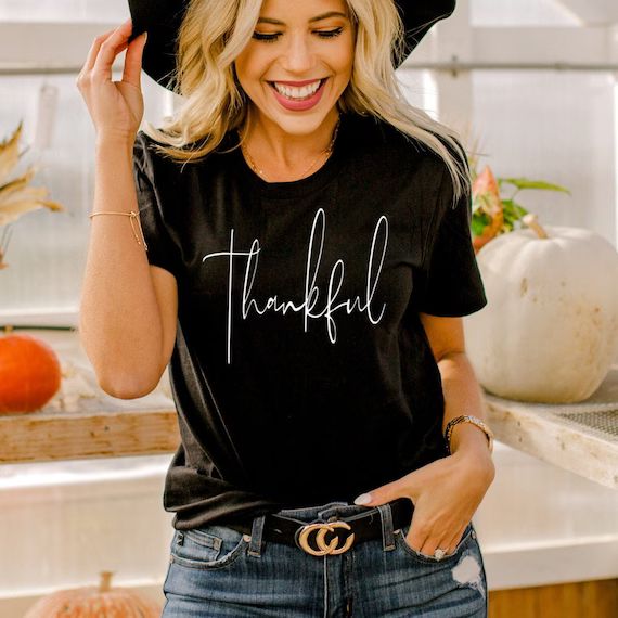 Thankful Shirt Thanksgiving Sweatshirt for Women Thankful - Etsy | Etsy (US)