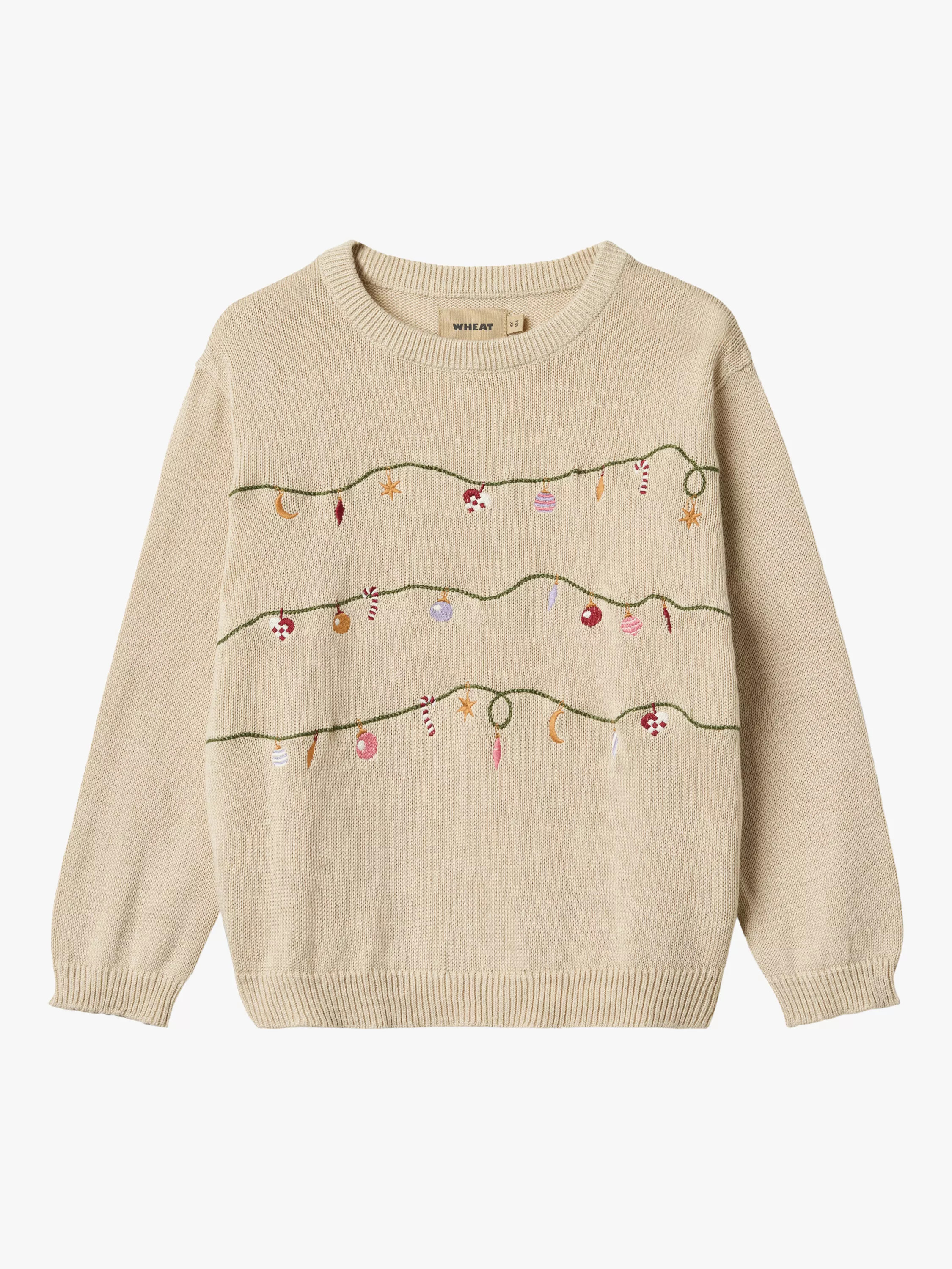 WHEAT Kids' Lisa Cotton Festive Jumper, Offwhite | John Lewis (UK)
