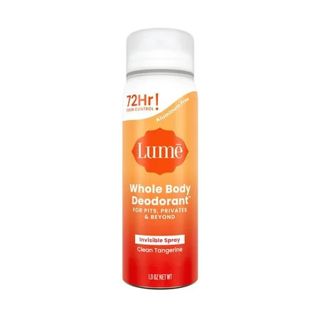 Lume Whole Body Women’s Deodorant - Trial Size Spray Deodorant - Aluminum Free - Clean Tangerine - 1.0oz | Walmart (US)