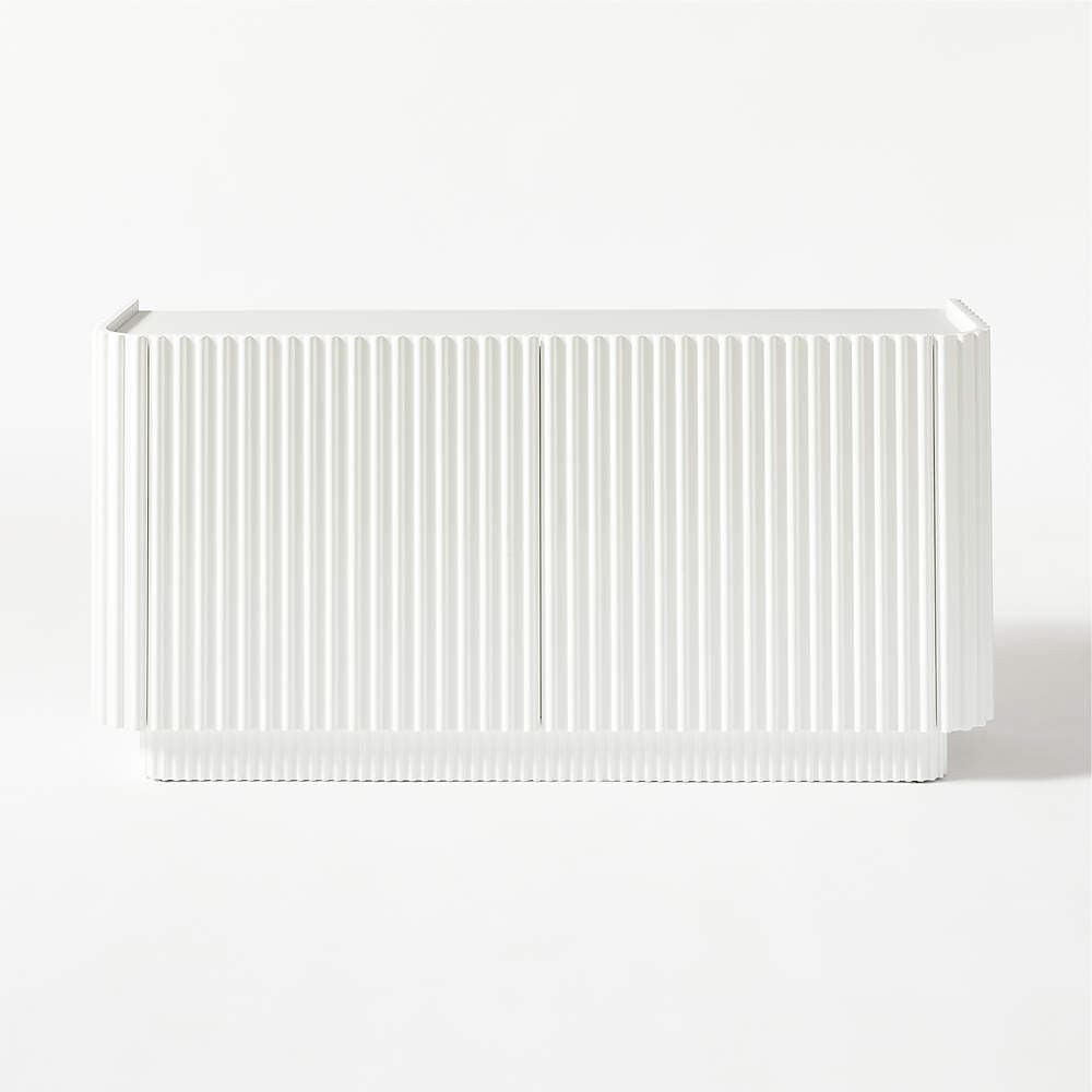 Truffle High-Gloss White Credenza + Reviews | CB2 | CB2