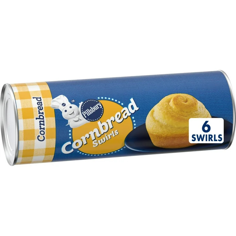 Pillsbury Cornbread Swirls, 6 Ct, Refrigerated Canned Dough, 11 oz | Walmart (US)