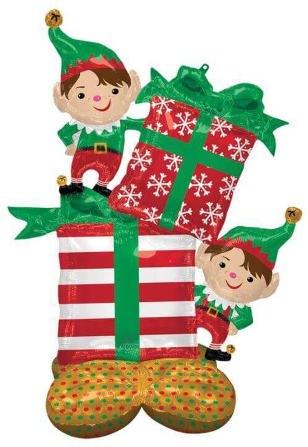 Anagram 53" Christmas Elves Elf on Shelf Present Airloonz Air-Filled Foil Balloon Holiday Party 4... | Amazon (US)