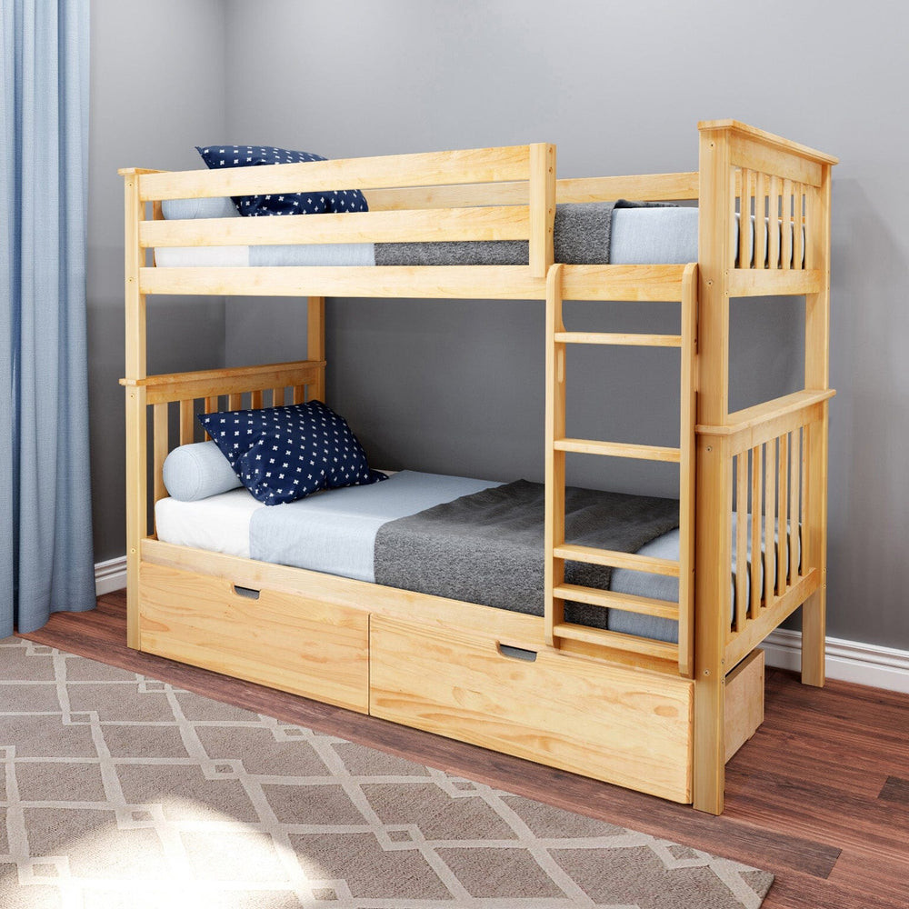 Twin Over Twin Bunk Bed With Storage Drawers | max & lily