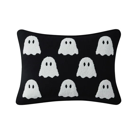 My Texas House 14" x 20" Tufted Ghost Black Lumbar Decorative Pillow Cover | Walmart (US)