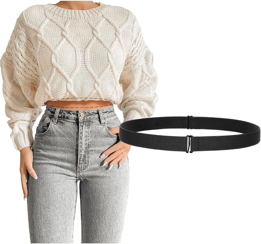 JASGOOD Crop Top Tuck Waist Band Adjustable Band Tucking Sweaters Shirts Elastic Stretch Belts fo... | Amazon (US)