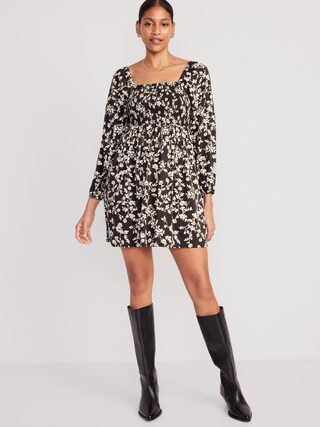 Fit & Flare Long-Sleeve Mini Dress for Women | Old Navy (CA)