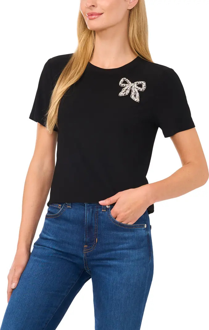 CeCe Embellished Bow T-Shirt | Nordstrom | Nordstrom