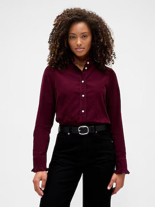 Corduroy Ruffle Shirt | Gap Factory