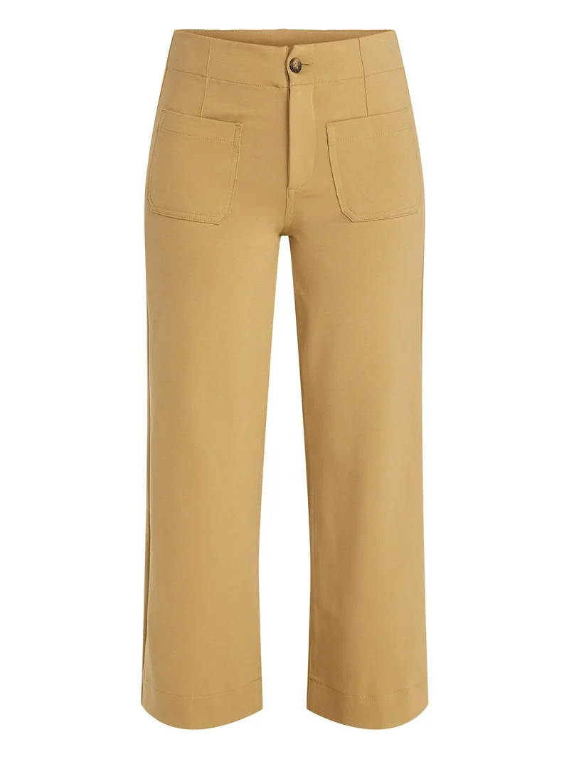 Time and Tru Women's Patch Pocket Ponte Knit Pants, 28" Inseam, Sizes 0-20 | Walmart (US)