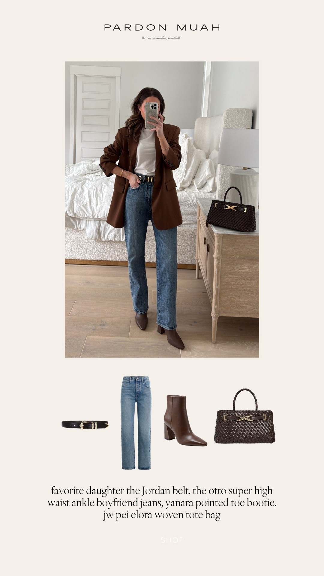 favorite daughter the Jordan belt, the otto super high waist ankle boyfriend jeans, yanara pointed toe bootie, jw pei elora woven tote bag#LTKCyberWeek 

#LTKGiftGuide #LTKHoliday