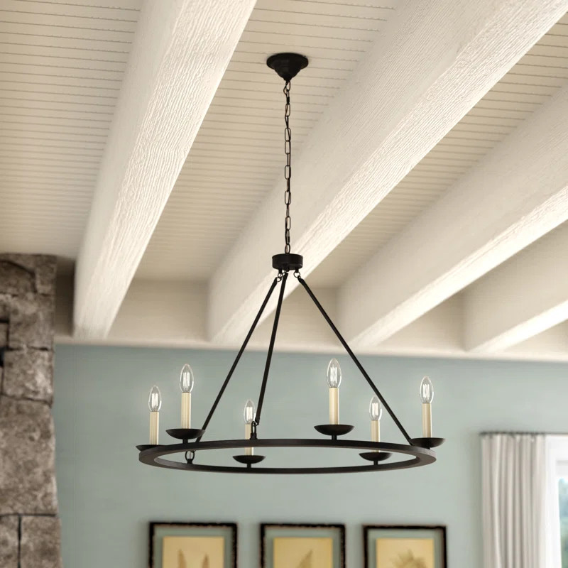 Pickensville 6 - Light Wagon Wheel Chandelier | Wayfair North America