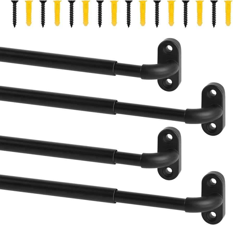 TYRON 4 Pack Screwed Sash Curtain Rod Adjustable 18-30 Inch, 3/8 In. Diameter, French Door Curtai... | Amazon (US)